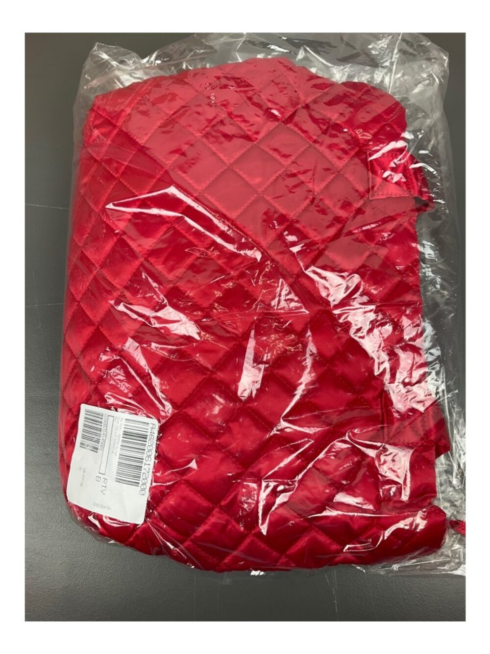 AHDORNED Unisex Quilted Nylon Tote Bag in Red with Accessories - 462006172000